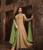 Green Embroidered Net Salwar