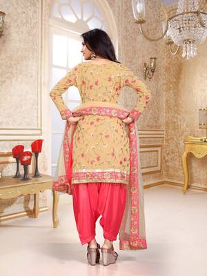 Chiku embroidered faux georgette salwar 2