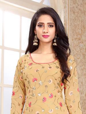 Chiku embroidered faux georgette salwar 4