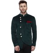 Green Party Wear Bandhgala Suit for Men