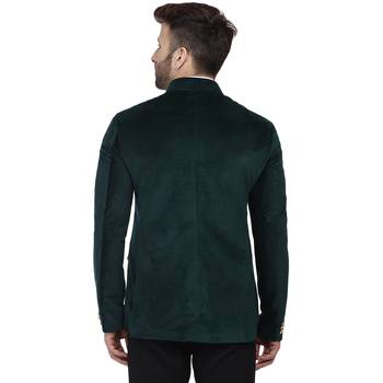 Green Party Wear Bandhgala Suit for Men 4