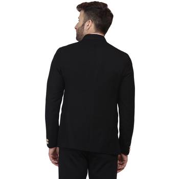 Black Plain Cotton Poly Bandhgala Suit 4