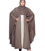 Brown plain georgette abaya