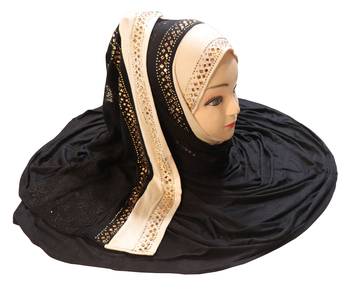 Justkartit Women'S Hosiery Cotton Stretchable Heavy Net Embroidery Hijab Scarf Dupatta 1