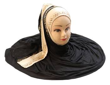 Justkartit Women'S Hosiery Cotton Stretchable Heavy Net Embroidery Hijab Scarf Dupatta 3