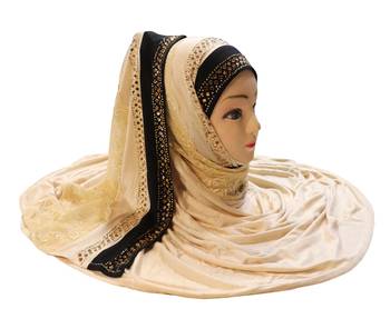 Justkartit Women'S Hosiery Cotton Stretchable Heavy Net Embroidery Hijab Scarf Dupatta 1