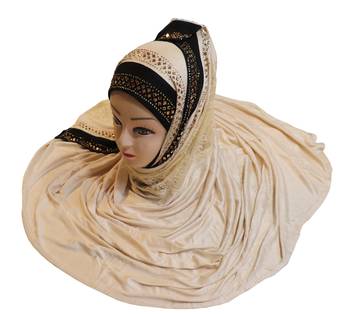 Justkartit Women'S Hosiery Cotton Stretchable Heavy Net Embroidery Hijab Scarf Dupatta 2