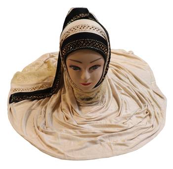 Justkartit Women'S Hosiery Cotton Stretchable Heavy Net Embroidery Hijab Scarf Dupatta 3