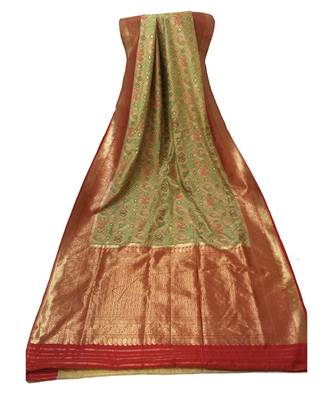 multicolor zari woven Banarasi Cotton Silk saree with blouse 1