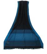 Blue woven Bengal Cotton Handloom saree with blouse