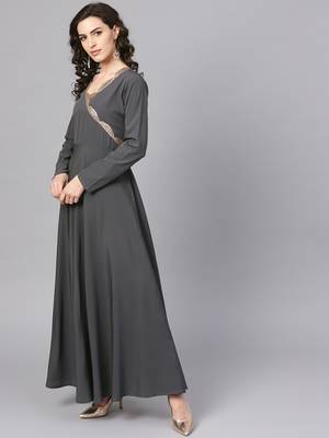 Black plain polyester kurta with dupatta 4