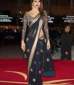 Priyanka chopra designer black saree