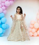 Gold Sequins Lehenga Choli for kids girls