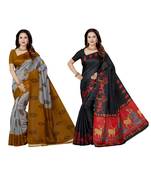 multicolor printed silk blend saree with blouse