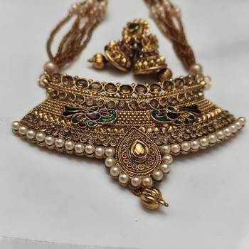 Pearl Mala Necklace Meenakari Long Necklace Set 1