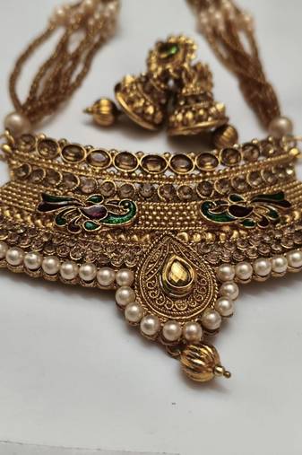 Pearl Mala Necklace Meenakari Long Necklace Set