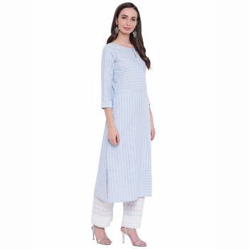 Light-blue printed rayon ethnic-kurtis 4