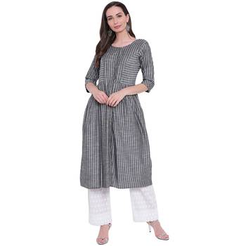 Black printed rayon ethnic-kurtis 1
