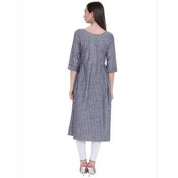 Dark-blue printed rayon ethnic-kurtis 2