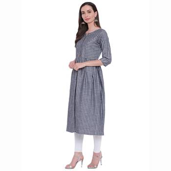 Dark-blue printed rayon ethnic-kurtis 3