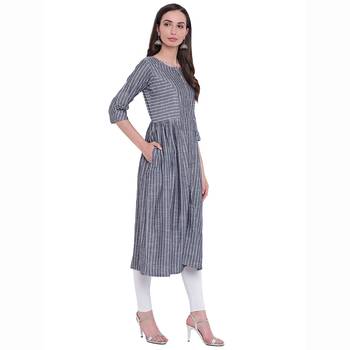 Dark-blue printed rayon ethnic-kurtis 4