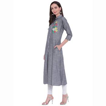 Blue printed rayon ethnic-kurtis 3