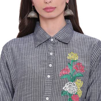 Blue printed rayon ethnic-kurtis 5