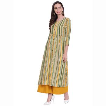 Mustard printed rayon ethnic-kurtis 3