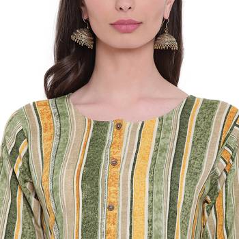 Mustard printed rayon ethnic-kurtis 5