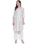 Off-white printed rayon ethnic-kurtis