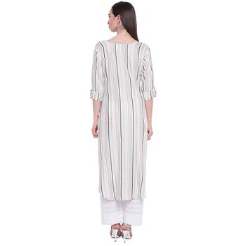 Off-white printed rayon ethnic-kurtis 2