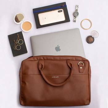 Broke Mate Vegan Laptop Bag - Brown 4
