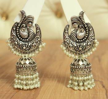 Silver pearl jhumkas 1