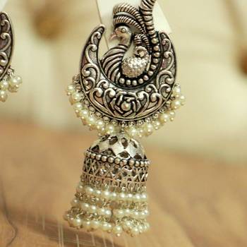 Silver pearl jhumkas 2