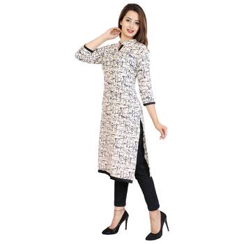 Black Printed Cotton Stitched Kurtis 1