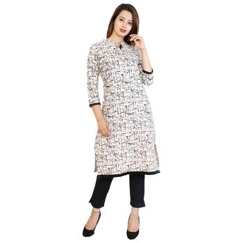 Black Printed Cotton Stitched Kurtis 2
