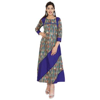 purple plain cotton Stitched Kurtis 1