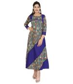 purple plain cotton Stitched Kurtis