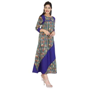purple plain cotton Stitched Kurtis 2