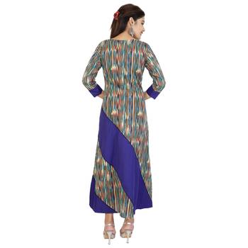 purple plain cotton Stitched Kurtis 4