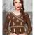BROWN embroidered silk blend unstitched salwar with dupatta