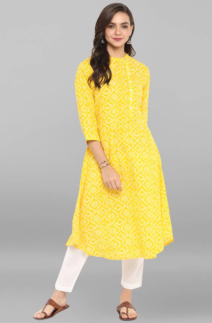 Janasya Janasya Women's Yellow Cotton Kurta With Pant