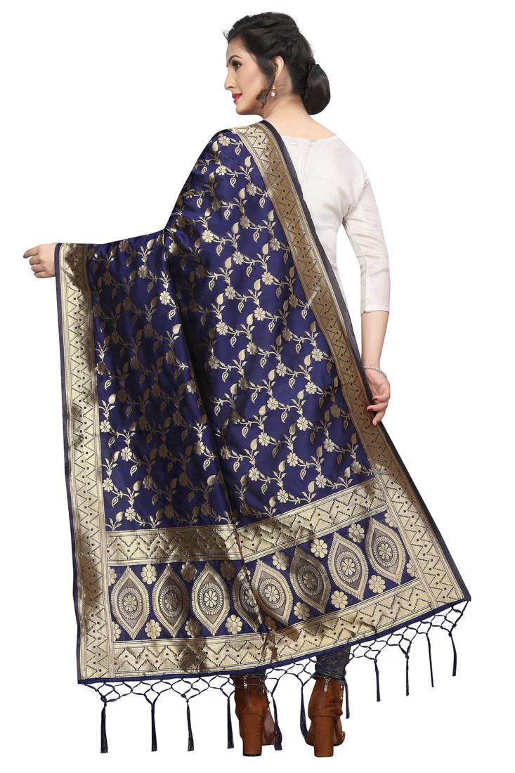 Elleven Women's Blue Voile Dupatta