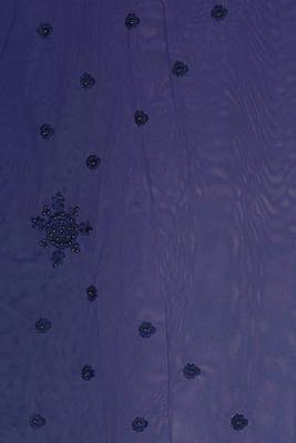 Navy blue embroidered net saree with blouse 3