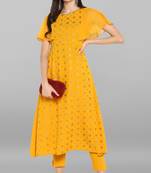 Magenta printed crepe ethnic kurtis