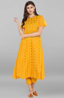 Magenta printed crepe ethnic kurtis 2