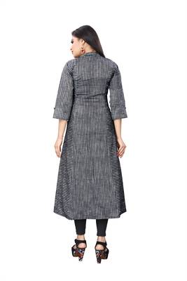 Grey hand woven cotton long kurtis 3