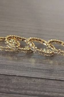 Slim Elegant Matt Gold Toe Rings 4 Pc Combo