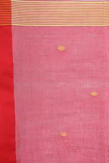 White woven cotton saree with blouse
