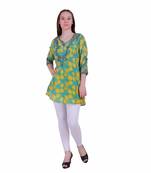 Lemon Printed Viscose Ethnic Kurti 